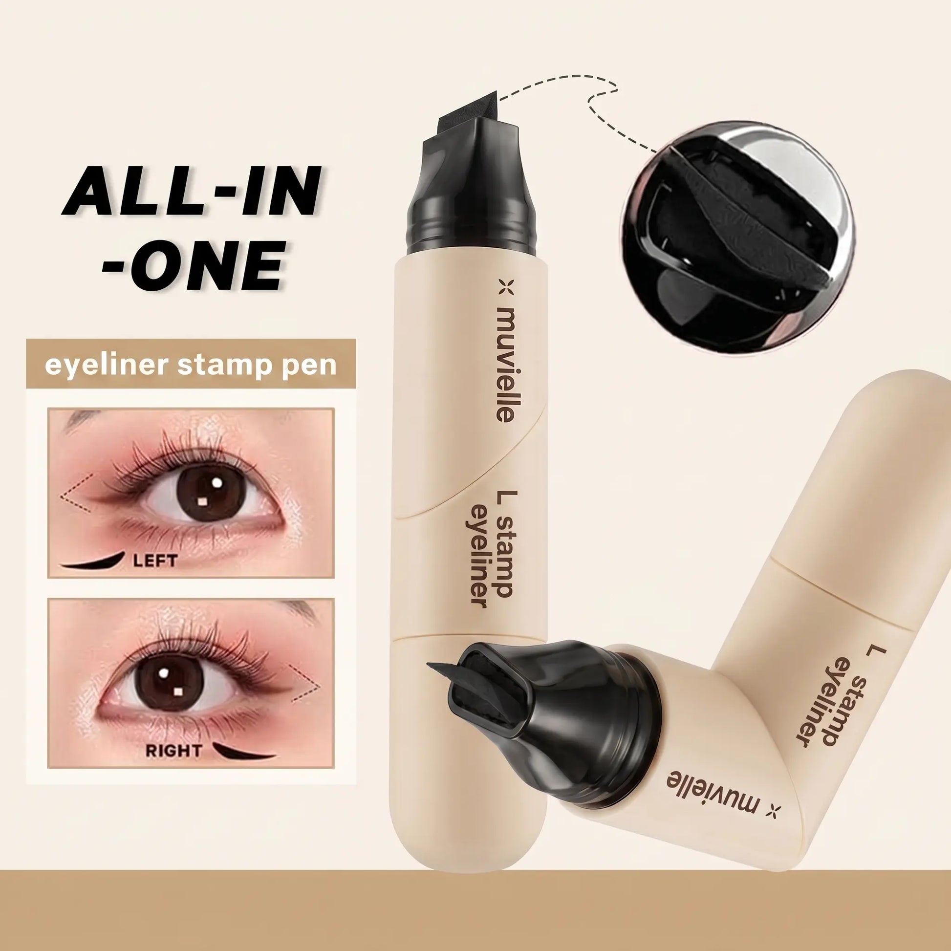 V-Flash Stamp Eyeliner application demo — easy winged liner without mirror